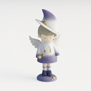 Cute Resin Angel Witch Figurine Decorative Ornament 3D Model