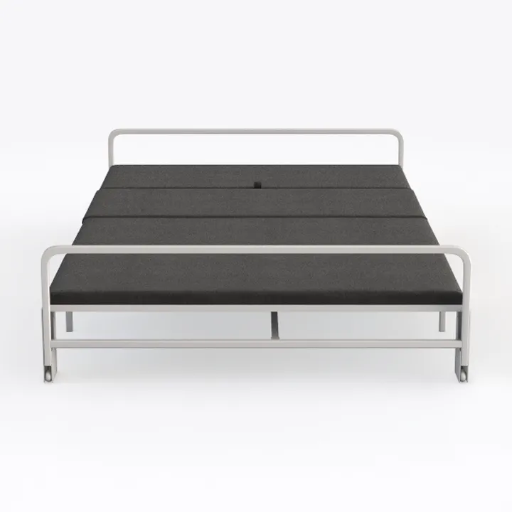 Minimalist Metal Fabric Platform Bed 3D Model