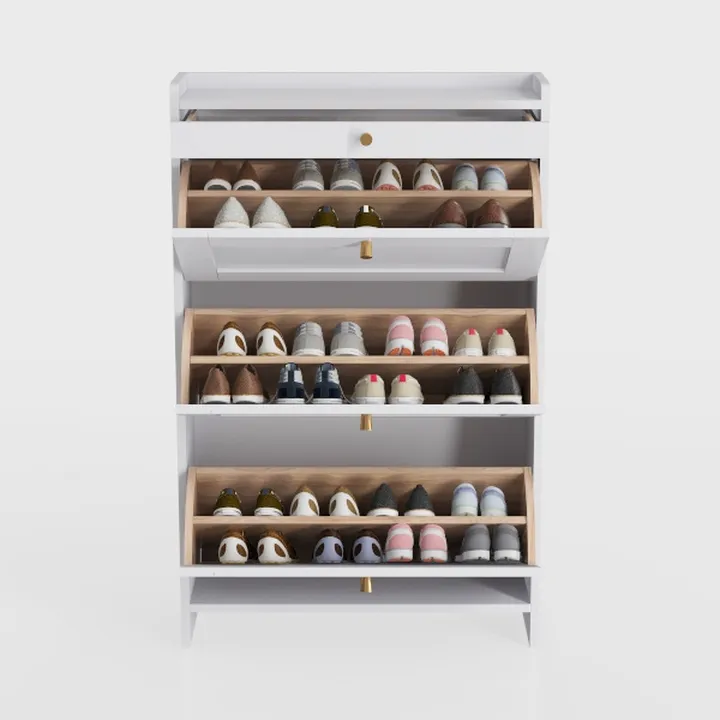 Shoe Cabinet Storage for Entryway, Rattan Shoe