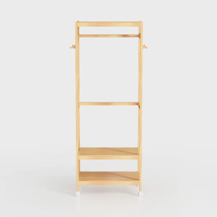 Utoplike Teak Wood Bathroom Shelf Organizer Stand