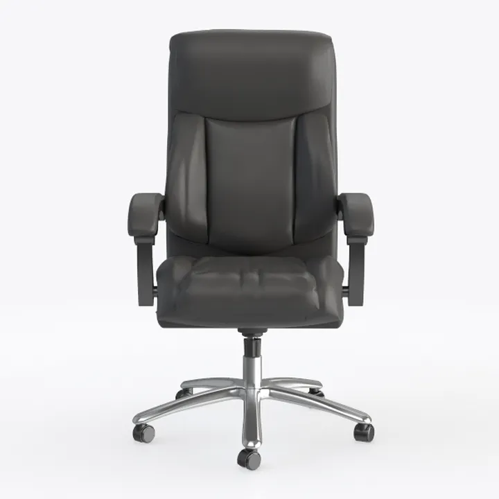 Modern Black Leather High Back Office Chair 3D Model