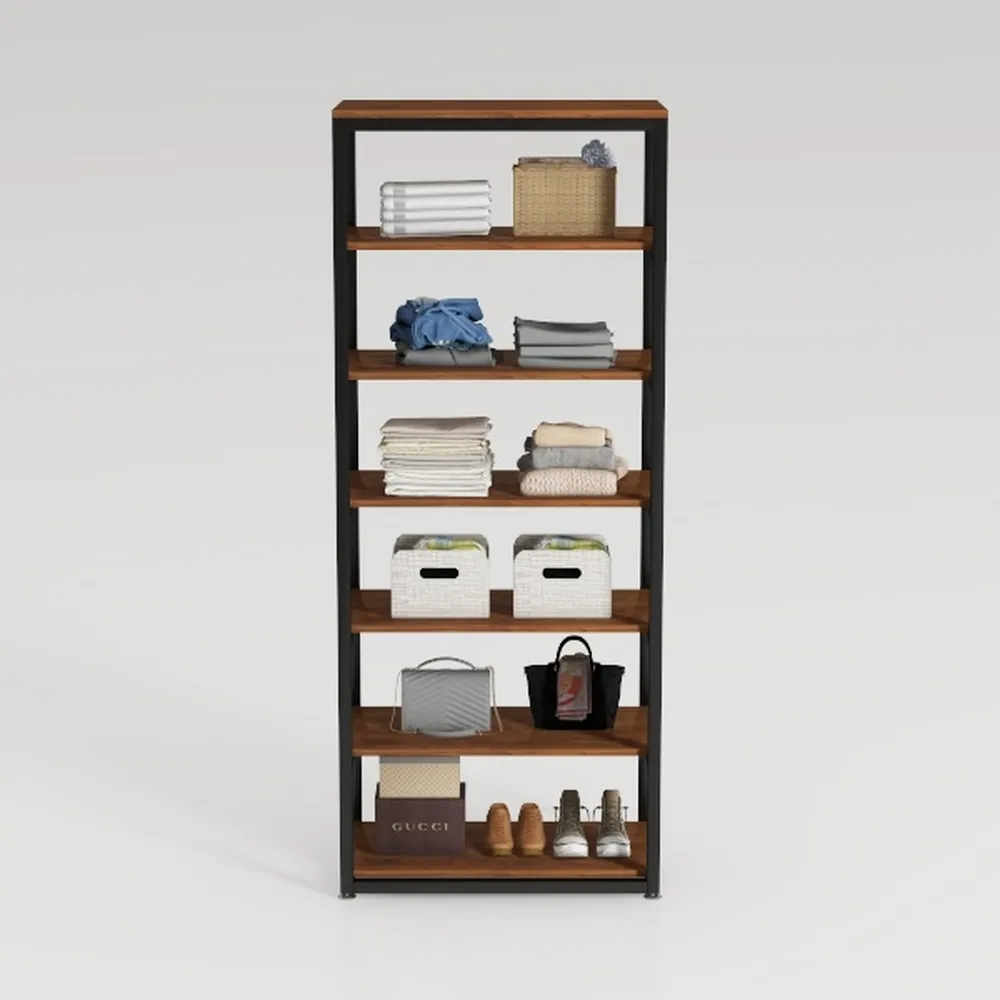 TUTOTAK Bookshelf, 6-Tier Tall Book Shelf, Narrow