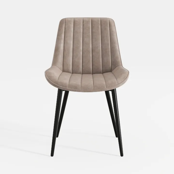 Modern Minimalist Taupe Fabric Upholstered Dining Chair 3D Model