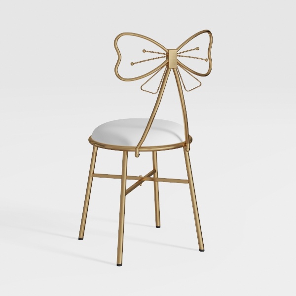 Modern Velvet Vanity Chair, Butterfly Bow Tie