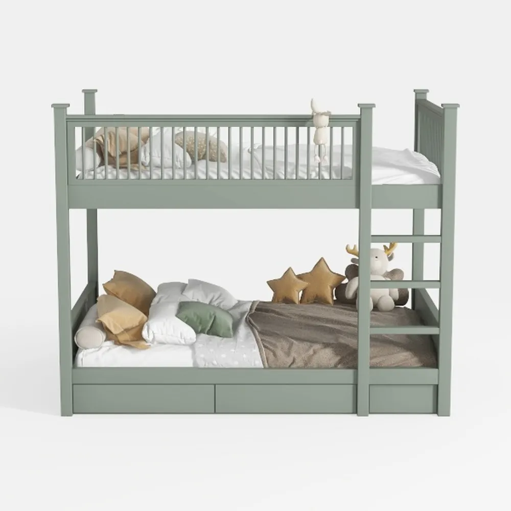 Babyletto Tiptoe Bunk Bed in Light Sage, Greenguar