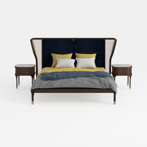 Benjara Kiran Queen Size Platform Bed, Gray Uphols