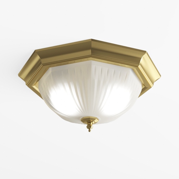 Gold Ceiling Light Fixture - 15 Inch Flush Mount