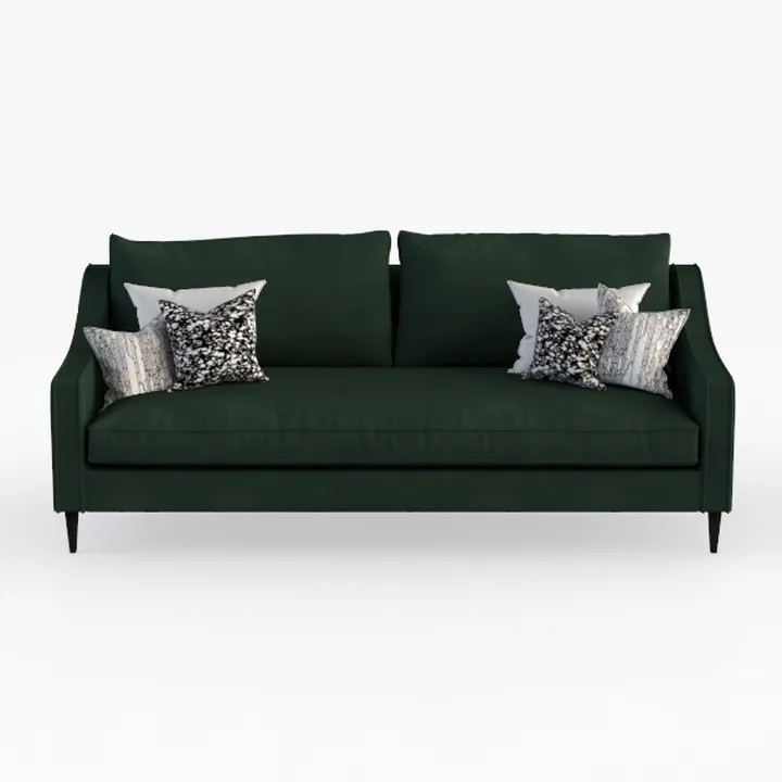 Pemberly Row Mid-Century Modern Pillow Back Velvet