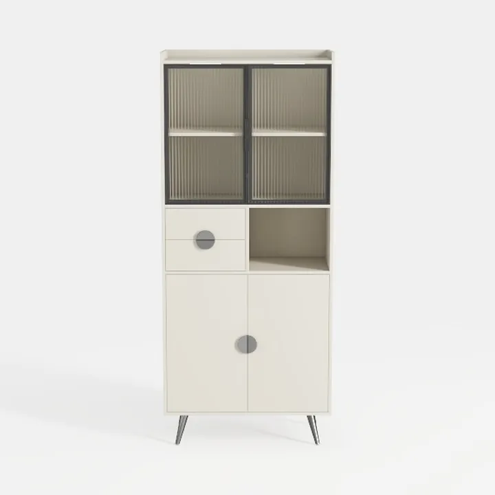 Modern Minimalist Solid Wood Metal Glass Display Cabinet 3D Model