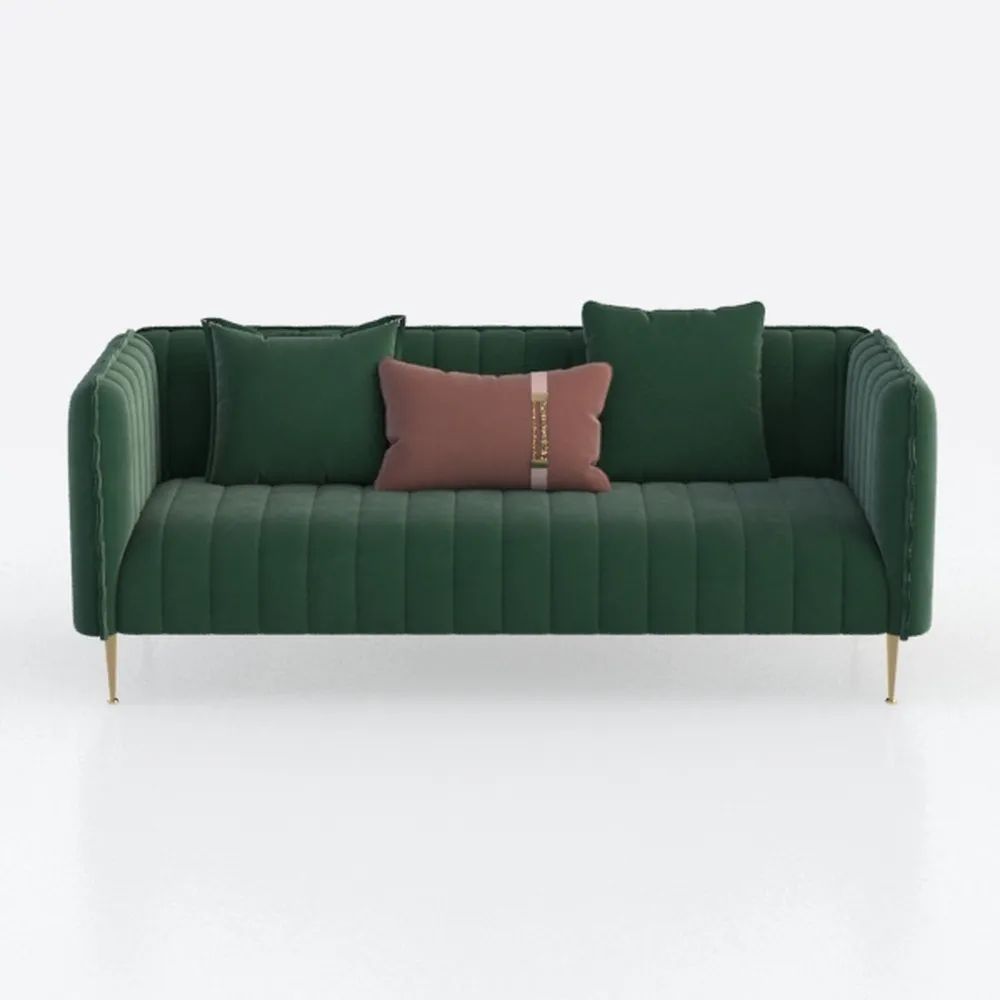 81" Velvet Couch, Mid Century Modern Couch