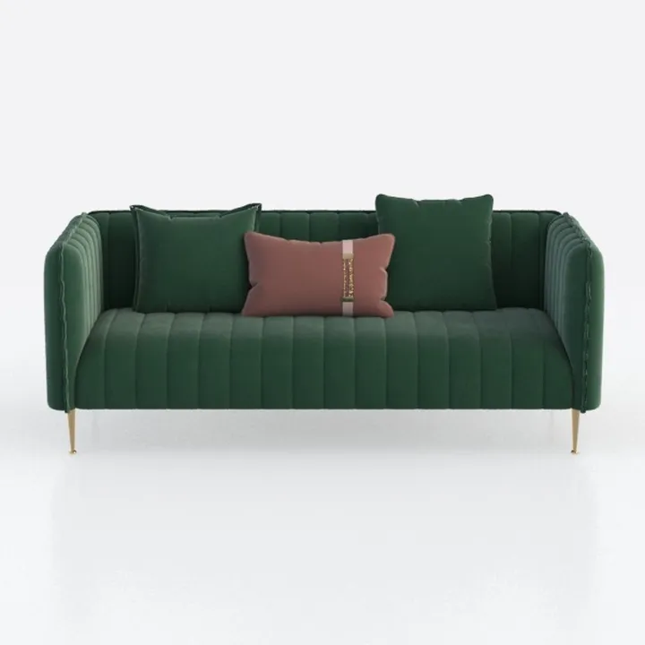 81" Velvet Couch, Mid Century Modern Couch