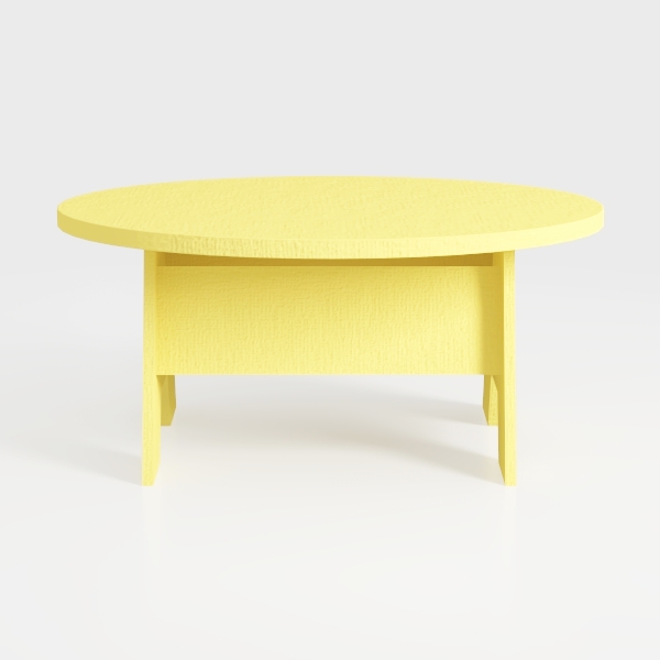 28 in. x 28 in. x 16 in. Round Yellow Coffee Table