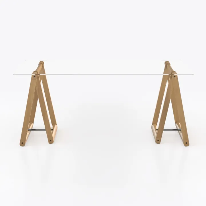 FRITHJILL Modern Desk with Tempered Glass Legs, Fa