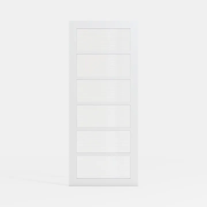 32in. x 80in. French Door, 5-Lite Frosted Glass, 
