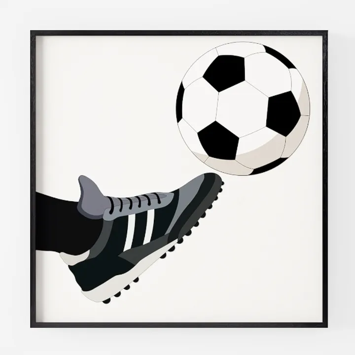 Minimalist Soccer Football Kick Wall Art Decor 3D Model