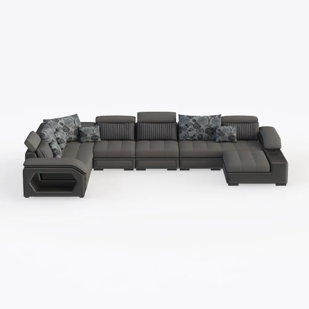 THSUPER 104'' Microfiber L Shaped Sectional