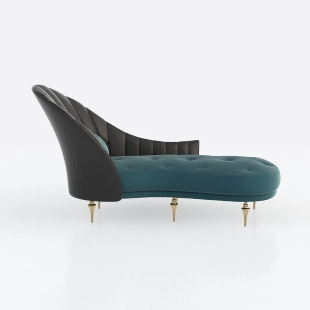 Evangeline Navy/Black Chaise Lounge