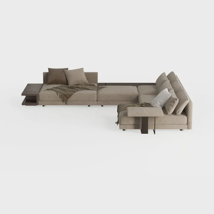 Faux Leather 3 Pcs Sofa Set with Antique Bronze