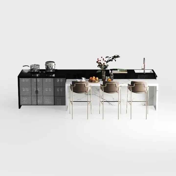 White Wood 63 in. W Kitchen Island Dining Bar Tabl