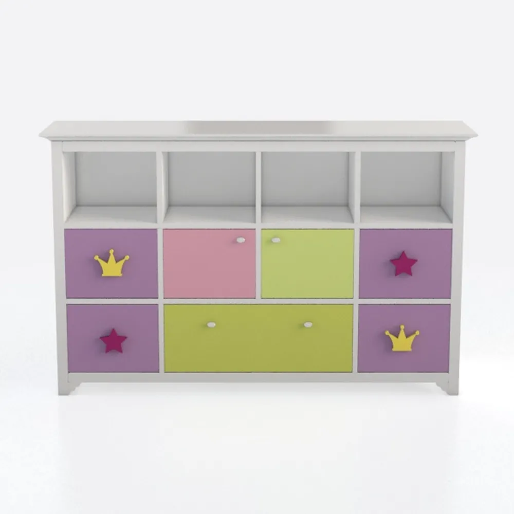 Dresser for Bedroom with 7 Drawers, Purple