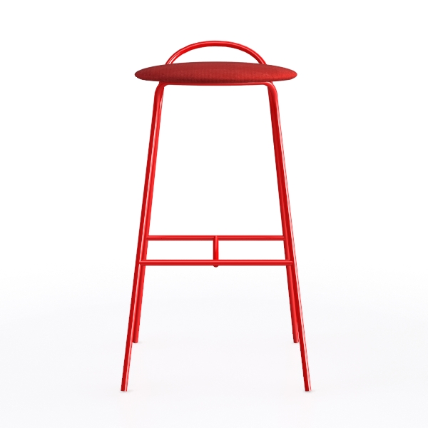 30.25 in Red Metal Outdoor Bar Stool