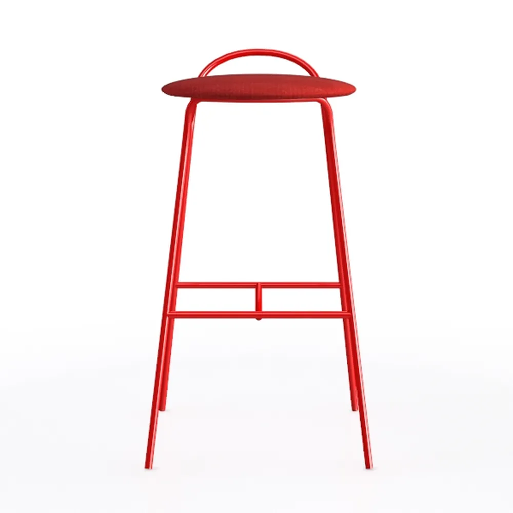 30.25 in Red Metal Outdoor Bar Stool