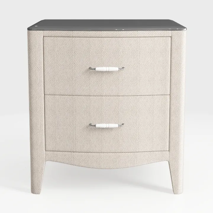 Modern Nightstand with 2 Drawers, Sleek Gray
