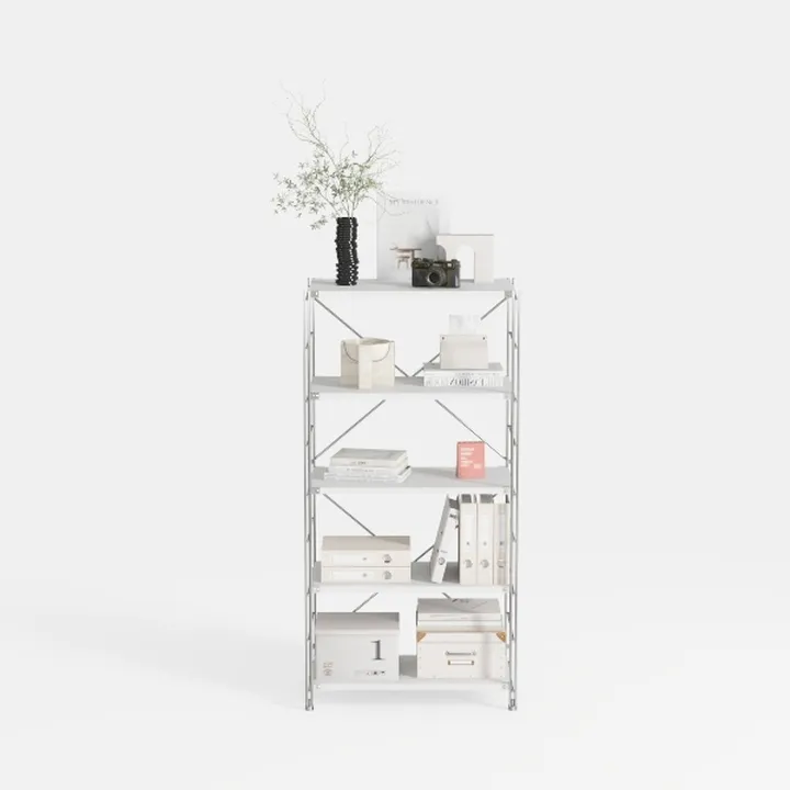 Homykic Double Wide Bamboo Bookshelf White,