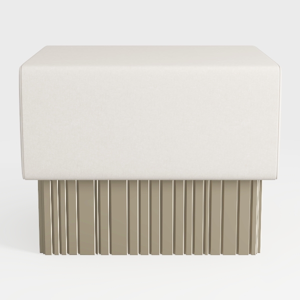 Fluffy Corduroy Upholstered Ottoman Footrest Stool