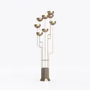 Contemporary Rose Gold Glass Floor Lamp 3D Model Left 45 Degree View