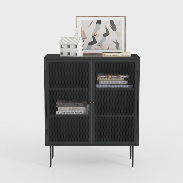SONGMICS Metal Storage Cabinet with Mesh Doors