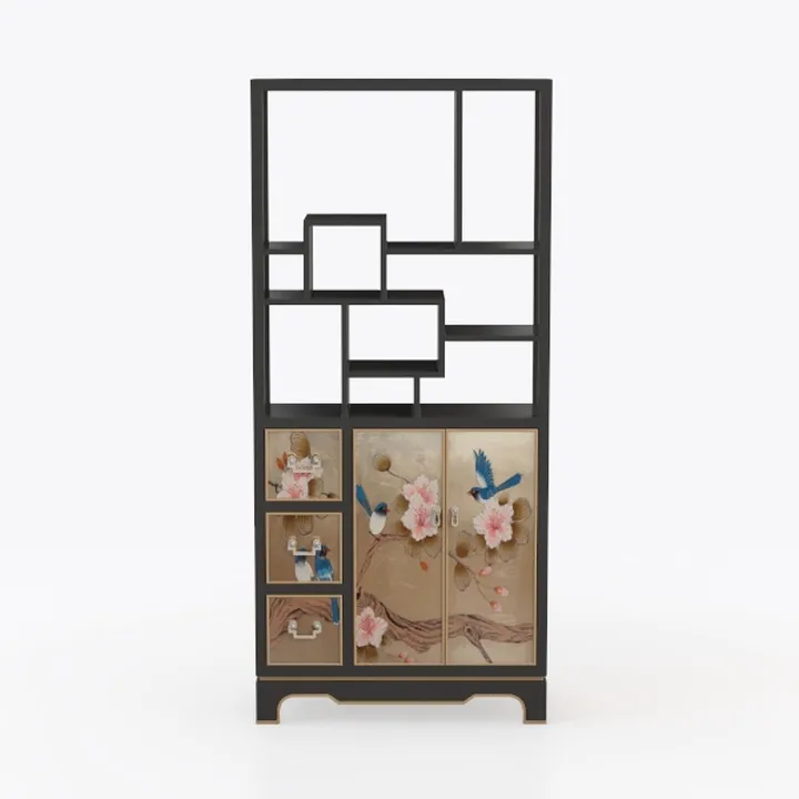 76" Tall Shelf with Storage Cabinet Doors, 6  Tier