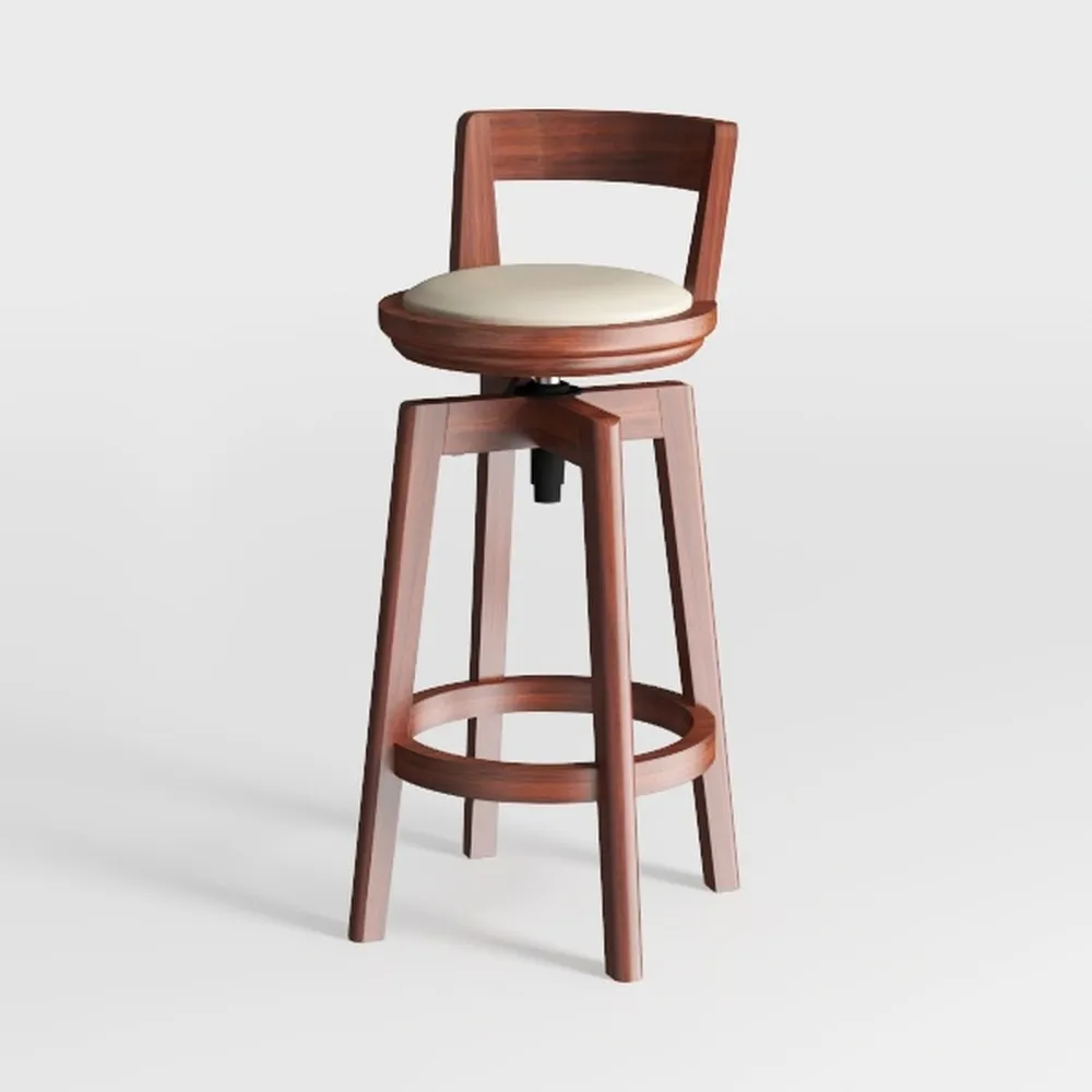 Julius 30 in. Bar Height High Back Cream Faux Leat