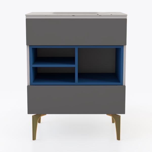 Modern Nightstand with Charging Station and LED