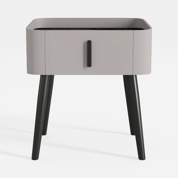 Medieval Modern Bedside Table, 2-Drawer Rubber