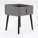 Medieval Modern Bedside Table, 2-Drawer Rubber Right 45 Degree View