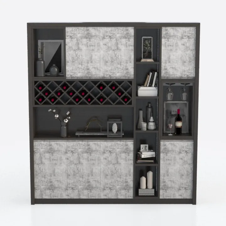 Bar Cabinet, 55 Inches Industry Coffee Bar Cabinet