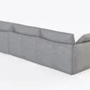 Minimalist Light Gray Fabric L Shaped Sectional Sofa 3D Model Right 45 Degree View