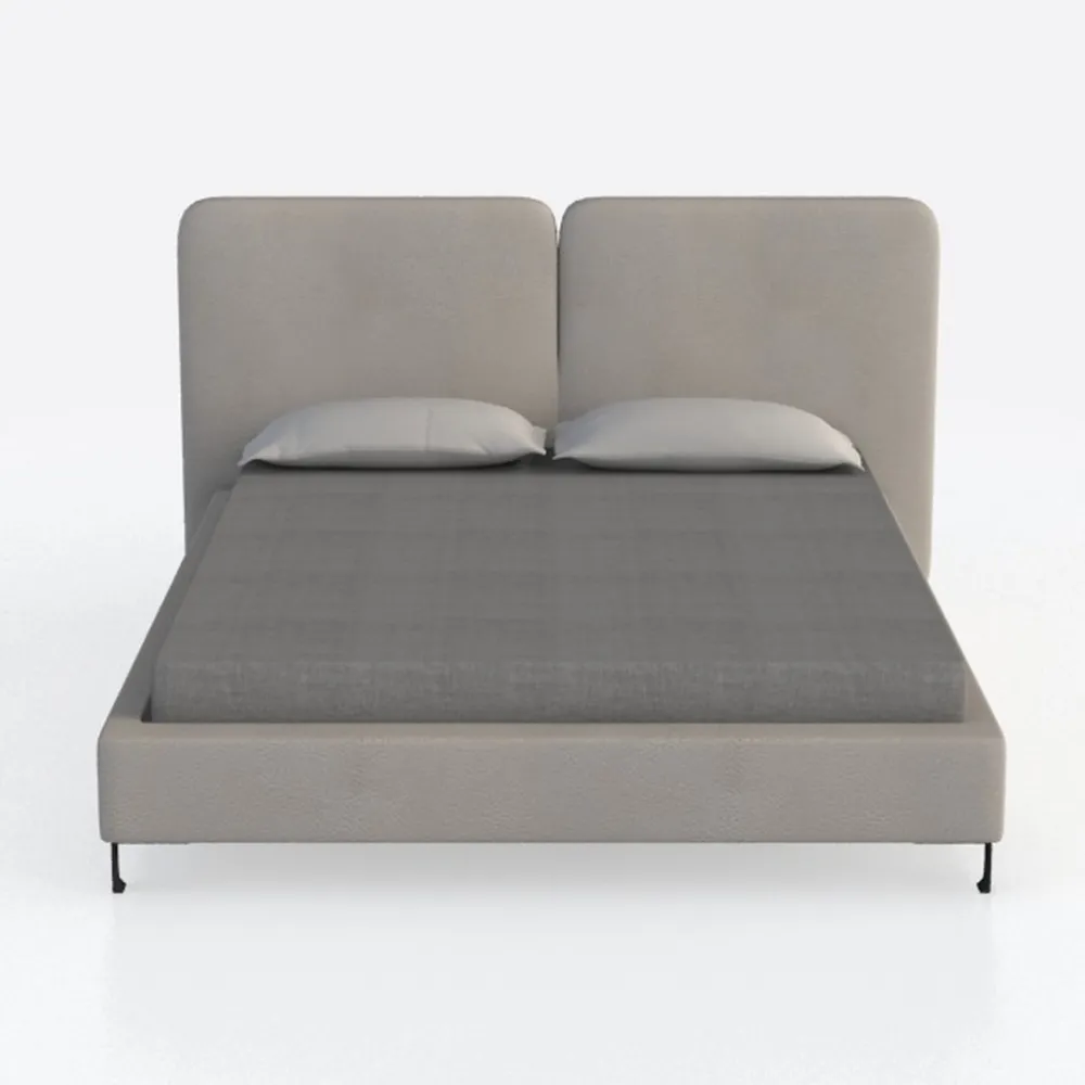 BOWERY HILL Upholstered Full Platform Bed in Gray