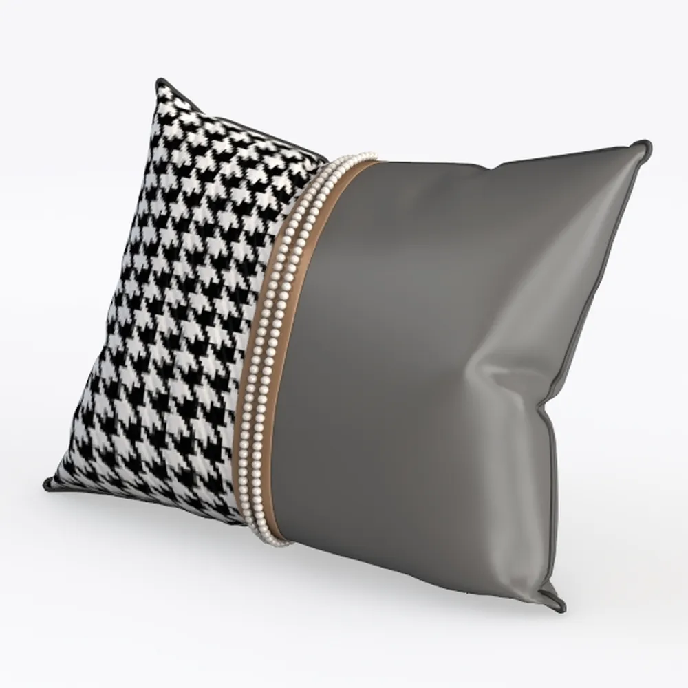 Aeckself Black White Leaves Velvet Throw Pillow