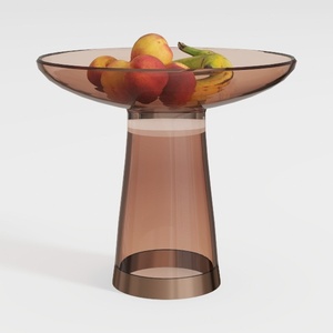 Minimalist Amber Acrylic Metal Side Table 3D Model