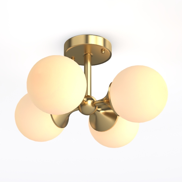 Vintage Flush Mount Ceiling Light 28&quot; Large Semi