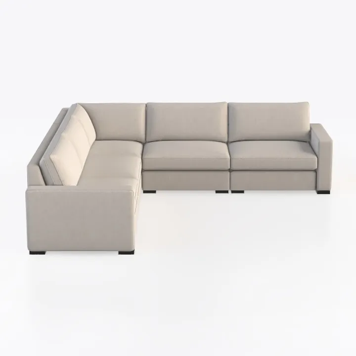 Minimalist Fabric L Shaped Sectional Sofa 3D Model