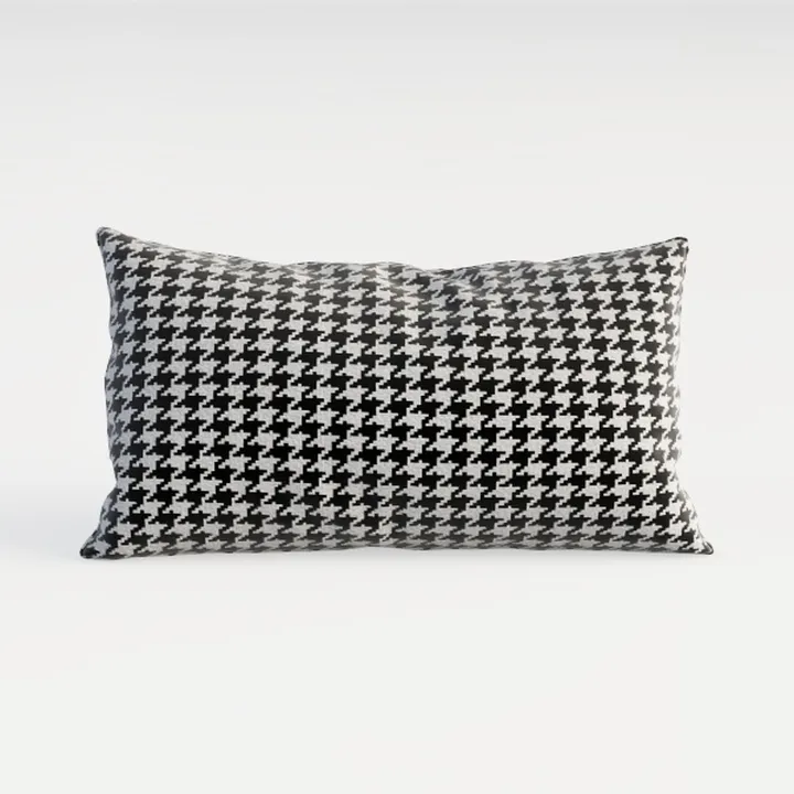 Houndstooth Fabric Rectangular Throw Pillow Decor 3D Model