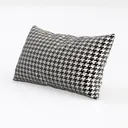Houndstooth Fabric Rectangular Throw Pillow Decor 3D Model Left 45 Degree View