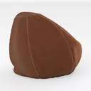 Velvet Modern Bean Bag Chair Soft Cozy 3D Model Right 45 Degree View