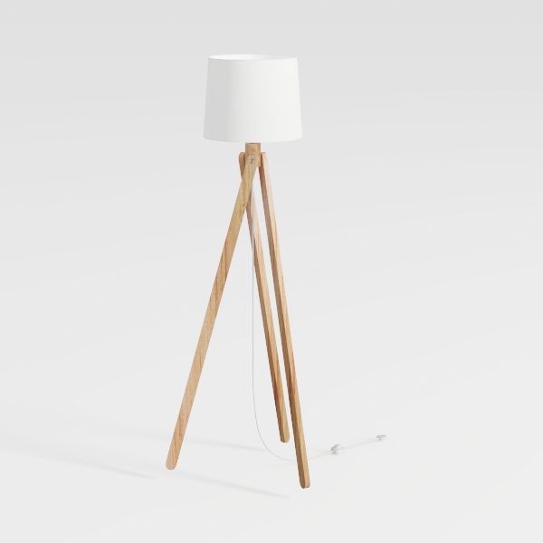 ELYONA Wood Tripod Floor Lamp, Mid Century Reading