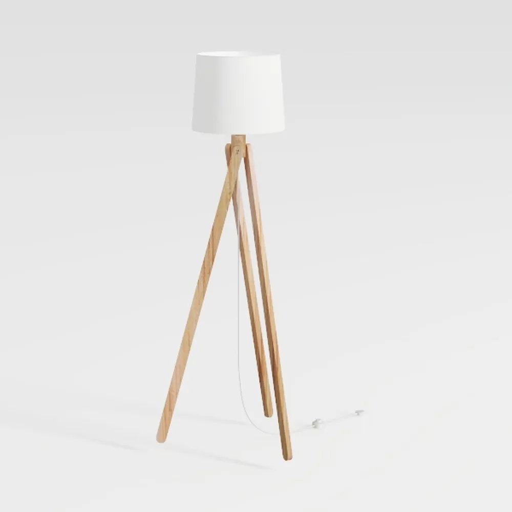 ELYONA Wood Tripod Floor Lamp, Mid Century Reading