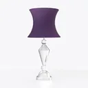 Contemporary Clear Crystal Purple Fabric Table Lamp 3D Model Right 45 Degree View