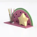 shelf-Rainbow of Colors Left 45 Degree View